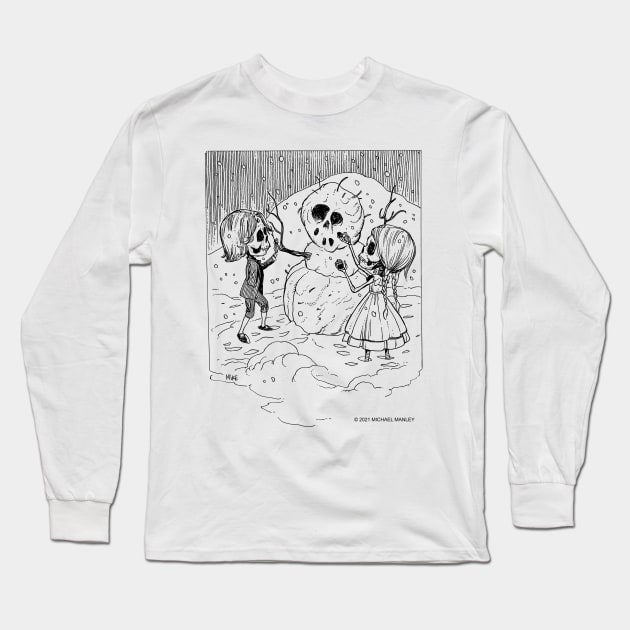 Snowman Long Sleeve T-Shirt by drawmanley